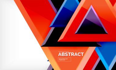 Üçgen repetiton geometrik arka plan, çok renkli parlak üçgen şekiller, yüksek teknoloji poster kapak tasarımı veya web sunum şablonu kopya alanı ile