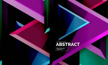 Üçgen repetiton geometrik arka plan, çok renkli parlak üçgen şekiller, yüksek teknoloji poster kapak tasarımı veya web sunum şablonu kopya alanı ile