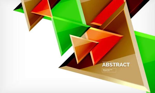 Tech futuristische geometrische 3D-vormen, minimale abstract achtergrond — Stockvector