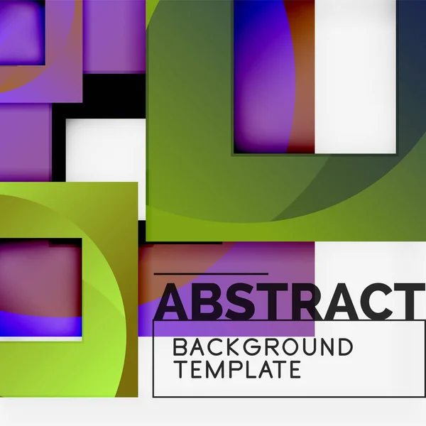 Geometrische minimale abstrakte Hintergrund mit bunten Quadraten Komposition — Stockvektor