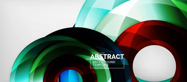 Сучасні геометричні кола абстрактний фон, барвисті круглі форми з ефектами тіней — стоковий вектор