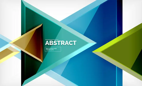 Diseño triangular de fondo de polietileno bajo, triángulos multicolores — Vector de stock