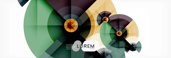 最小几何圆和三角形抽象背景, 技术现代设计, 海报模板 — 图库矢量图片