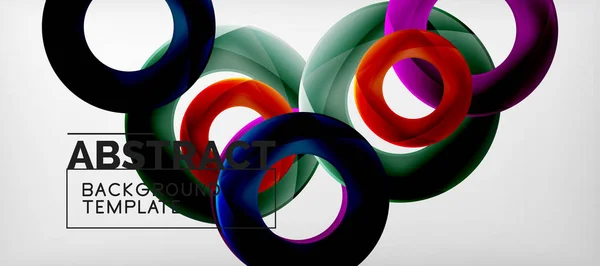 Fliegende Kreise geometrischer abstrakter Hintergrund — Stockvektor