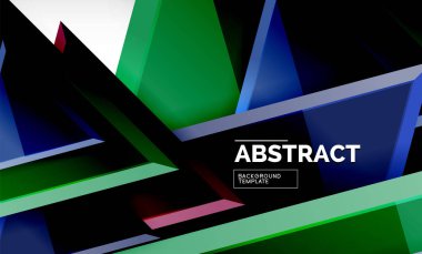 Tech futuristik geometrik 3d şekiller, minimal arka plan soyut