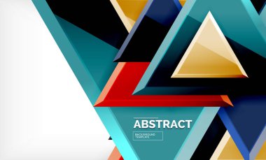 Üçgen repetiton geometrik arka plan, çok renkli parlak üçgen şekiller, yüksek teknoloji poster kapak tasarımı veya web sunum şablonu kopya alanı ile