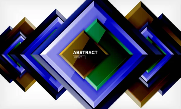 幾何学的な抽象的な背景、モダンなスクエア デザイン — ストックベクタ