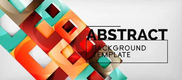 Sfondo con composizione di quadrati di colore, moderno design geometrico astratto per poster, copertina, branding o banner — Vettoriale Stock