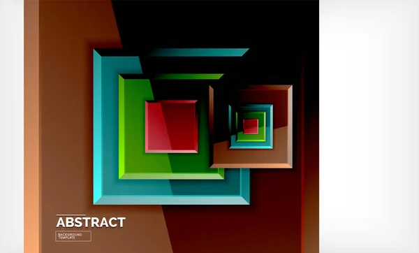 Vierkant abstracte achtergrond, glanzend geometrisch ontwerp — Stockvector