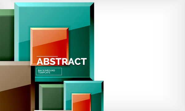 Quadratischer abstrakter Hintergrund, glänzend geometrisches Design — Stockvektor