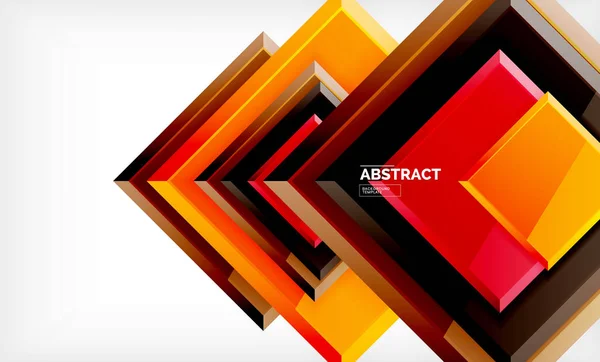 Vierkant abstracte achtergrond, glanzend geometrisch ontwerp — Stockvector