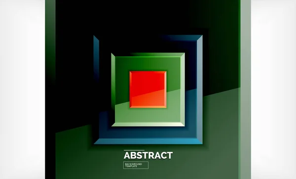 Fondo abstracto cuadrado, diseño geométrico brillante — Vector de stock