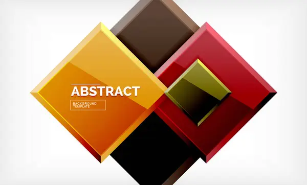 Vierkant abstracte achtergrond, glanzend geometrisch ontwerp — Stockvector