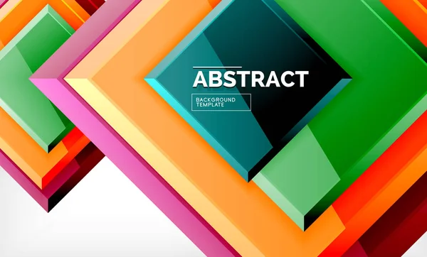 Vierkant abstracte achtergrond, glanzend geometrisch ontwerp — Stockvector