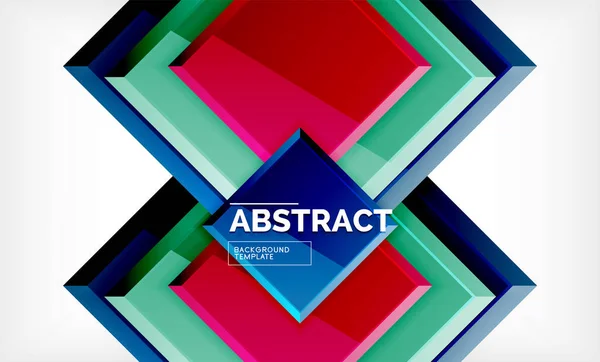 Vierkant abstracte achtergrond, glanzend geometrisch ontwerp — Stockvector