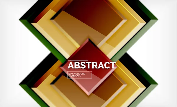 Vierkant abstracte achtergrond, glanzend geometrisch ontwerp — Stockvector