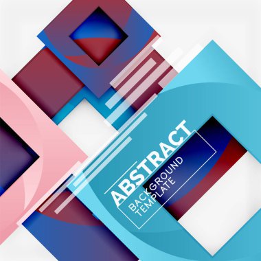 Renk metin ile kare kompozisyon. Geometrik arka plan