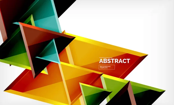Triângulos repetiton fundo abstrato geométrico, formas triangulares lustrosas multicoloridas, projeto de capa de cartaz oi-tech ou modelo de apresentação web com espaço de cópia — Vetor de Stock