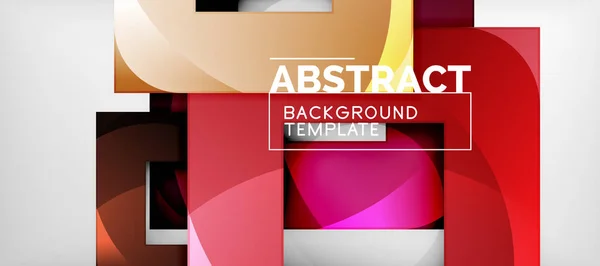 Hintergrund mit farbigen Quadraten Komposition, moderne geometrische Abstraktion Design für Poster, Cover, Branding oder Banner — Stockvektor