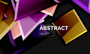 Parlak kare ve üçgen geometrik arka planlar