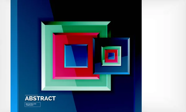 Vierkant abstracte achtergrond, glanzend geometrisch ontwerp — Stockvector