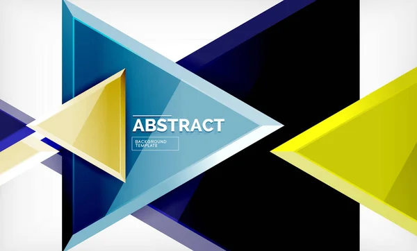 Tech futuristische geometrische 3D-vormen, minimale abstract achtergrond — Stockvector