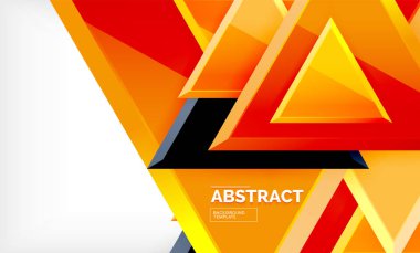 Üçgen repetiton geometrik arka plan, çok renkli parlak üçgen şekiller, yüksek teknoloji poster kapak tasarımı veya web sunum şablonu kopya alanı ile