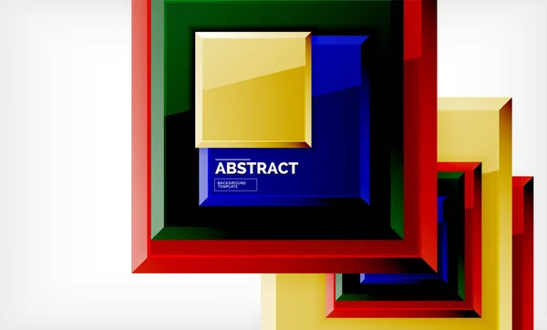 幾何学的な抽象的な背景、モダンなスクエア デザイン — ストックベクタ