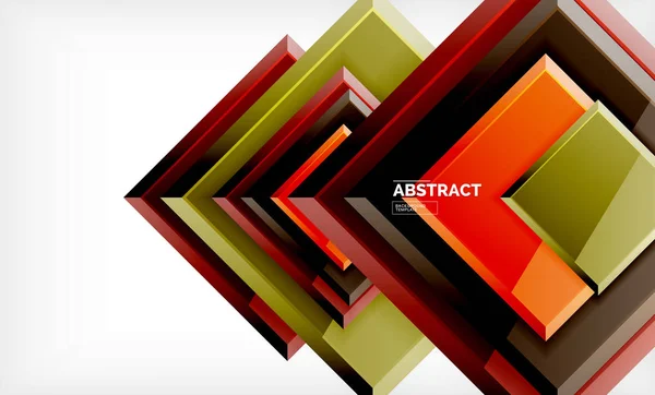 Vierkant abstracte achtergrond, glanzend geometrisch ontwerp — Stockvector