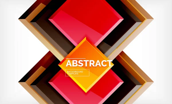 Vierkant abstracte achtergrond, glanzend geometrisch ontwerp — Stockvector