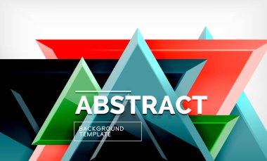 Üçgen repetiton geometrik arka plan, çok renkli parlak üçgen şekiller, yüksek teknoloji poster kapak tasarımı veya web sunum şablonu kopya alanı ile