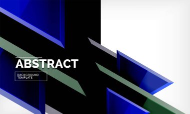 Tech futuristik geometrik 3d şekiller, minimal arka plan soyut