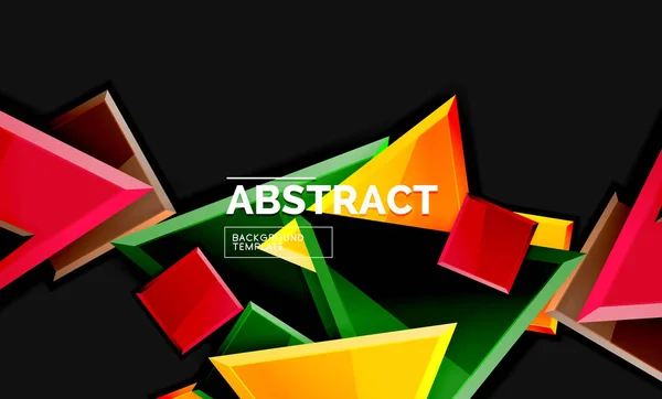 Geometrische achtergrond met vierkanten en driehoeken — Stockvector