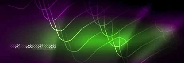 Izzó neon absztrakt vonalak, techno futurisztikus sablon — Stock Vector
