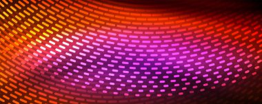 Işık parçacıkları karanlık neon uzayda parlayan, magic kızdırma parlak arka plan