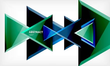 Üçgen repetiton geometrik arka plan, çok renkli parlak üçgen şekiller, yüksek teknoloji poster kapak tasarımı veya web sunum şablonu kopya alanı ile