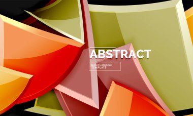 Parlak mozaik geometrik şekiller - kare ve üçgen siyah stil