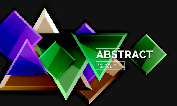 Carrés et triangles brillants milieux géométriques — Image vectorielle