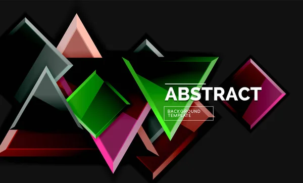 Glänsande torg och trianglar geometriska bakgrunder — Stock vektor