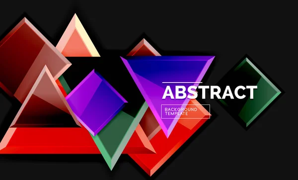 Glänzende Quadrate und Dreiecke geometrische Hintergründe — Stockvektor