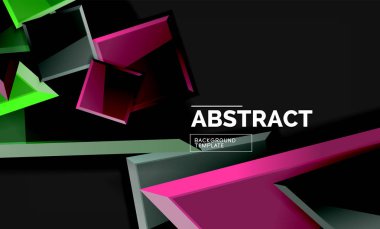 Parlak kare ve üçgen geometrik arka planlar