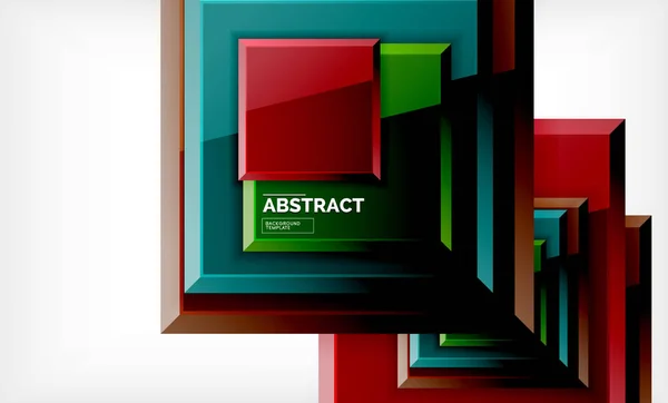 Vierkant abstracte achtergrond, glanzend geometrisch ontwerp — Stockvector