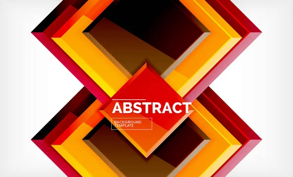 Vierkant abstracte achtergrond, glanzend geometrisch ontwerp — Stockvector