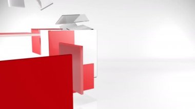 Küp inşaat, döndürme ve dönüşüm, soyut 4k animasyon hareketli grafikler, boşaltmak ile video geometrik 3d arka plan rengi geometrik şekil parlak düşük Poli adet geçiş yaptı