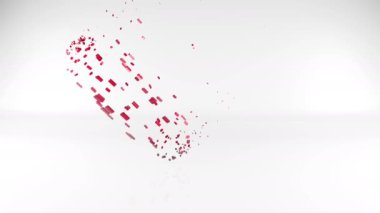 Hap inşaat, döndürme ve dönüşümü, soyut 4k animasyon hareketli grafikler, video geometrik 3d arka plan boşaltmak, parlak düşük Poli adet geçiş yapılan renkli geometrik şekli ile