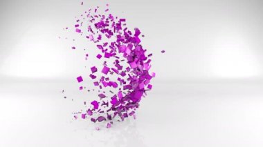 Işık studio düşük Poli adet dönüşümü yapılan küre mor küre soyut 4k animasyon hareketli grafikler, boşaltmak ile video geometrik 3d arka plan renk