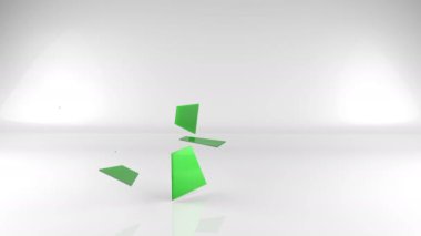 Uzayda ışık, soyut 4k animasyon hareketli grafikler, video geometrik 3d arka plan boşaltmak, parlak düşük Poli adet yapılan renkli geometrik şekli ile halka şekli, daire veya torus İnşaat