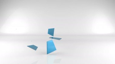 Uzayda ışık, soyut 4k animasyon hareketli grafikler, video geometrik 3d arka plan boşaltmak, parlak düşük Poli adet yapılan renkli geometrik şekli ile halka şekli, daire veya torus İnşaat