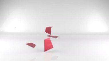 Uzayda ışık, soyut 4k animasyon hareketli grafikler, video geometrik 3d arka plan boşaltmak, parlak düşük Poli adet yapılan renkli geometrik şekli ile halka şekli, daire veya torus İnşaat