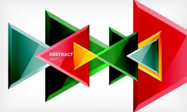 Üçgen repetiton geometrik arka plan, çok renkli parlak üçgen şekiller, yüksek teknoloji poster kapak tasarımı veya web sunum şablonu kopya alanı ile